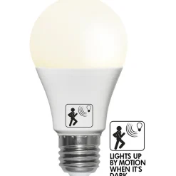 Led Pærer ^ STAR TRADING LED-pære A60 E27 4,8W 2700K med bevægelsessensor