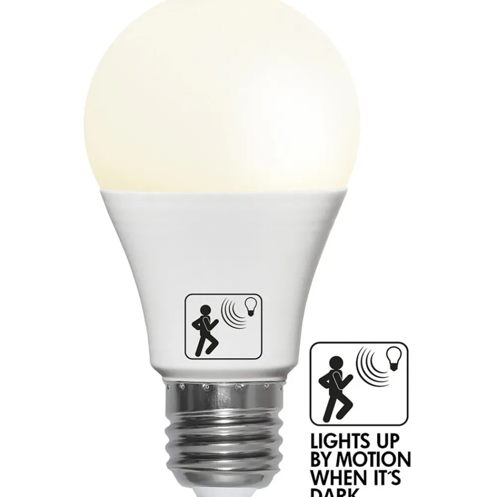 Led Pærer ^ STAR TRADING LED-pære A60 E27 4,8W 2700K med bevægelsessensor