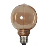 Dæmpbar Led-Pære|Filament Pære ^ STAR TRADING LED-pære DecoLED One G80 E27 2 W amber 1.800K 3-trins