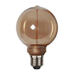 Dæmpbar Led-Pære|Filament Pære ^ STAR TRADING LED-pære DecoLED One G80 E27 2 W amber 1.800K 3-trins