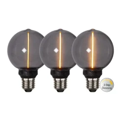 STAR TRADING Dæmpbar Led-Pære|Filament Pære > LED-pære DecoLED One G80 E27 2W sort 1800K 3-trins