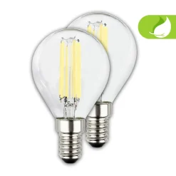 Filament Pære ^ Briloner LED-pære dråbe E14 4W klar 3000K 840lm energiklasse 2er