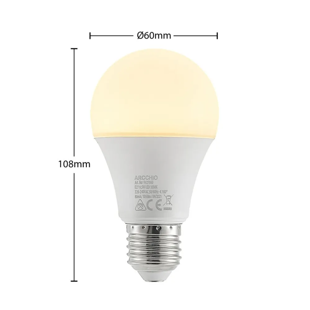 Arcchio Led Pærer > LED-pære E27 A60 9,5 W 3.000 K opal sæt med 10 stk