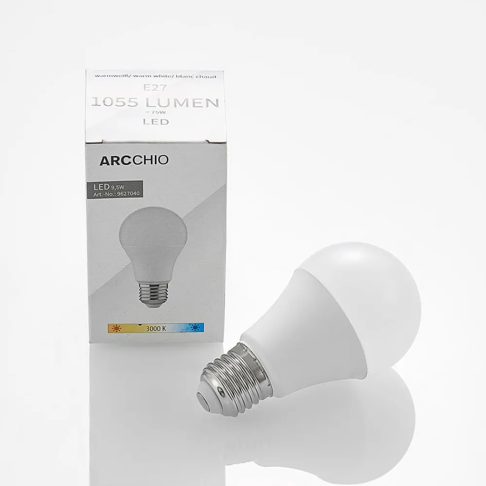 Arcchio Led Pærer > LED-pære E27 A60 9,5 W 3.000 K opal sæt med 10 stk