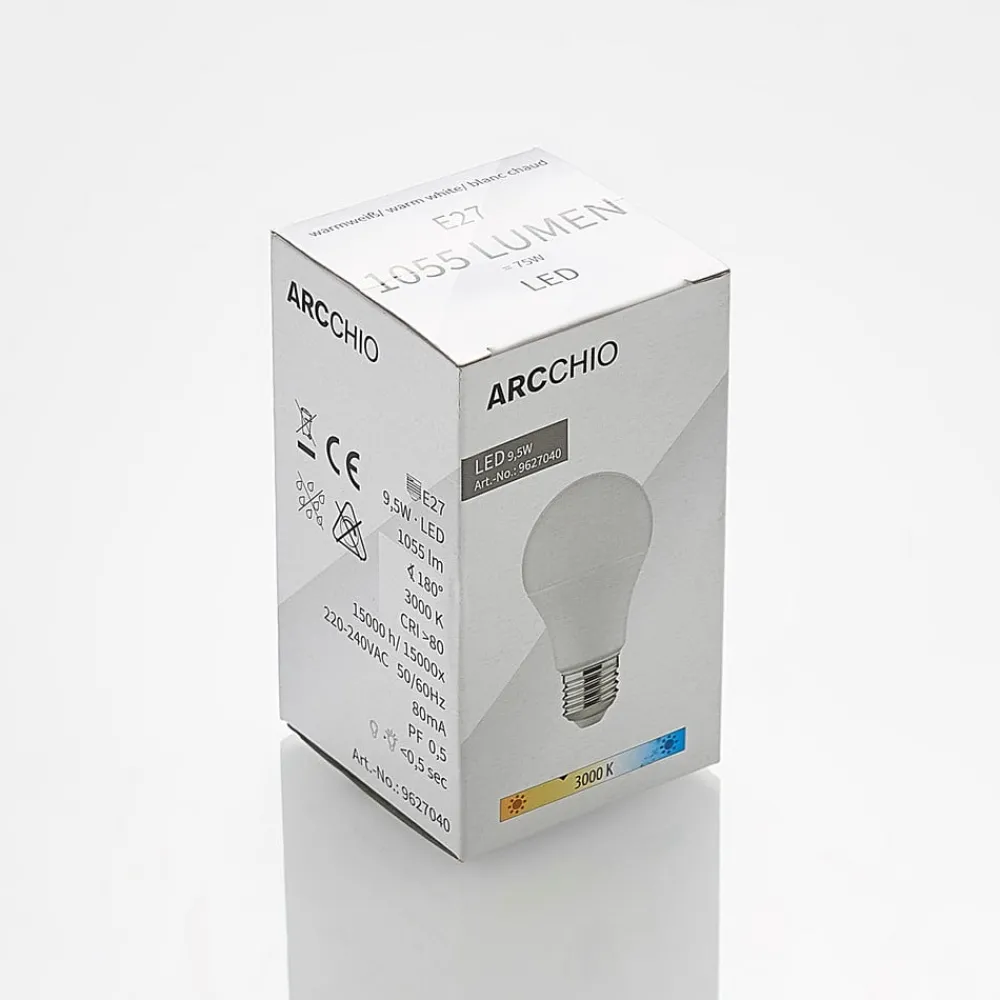 Arcchio Led Pærer > LED-pære E27 A60 9,5 W 3.000 K opal sæt med 10 stk