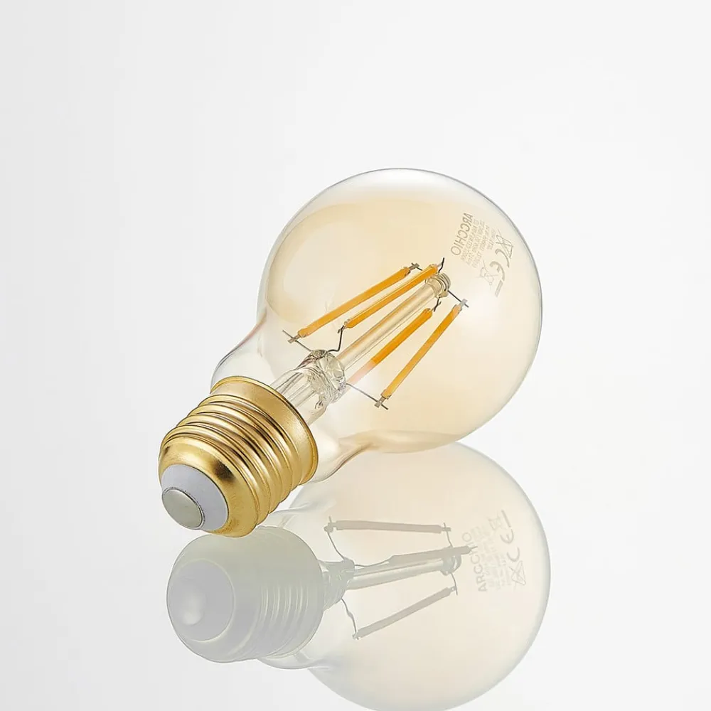 Arcchio Dæmpbar Led-Pære|Filament Pære > LED-pære E27 A60 6,5W 2.500K ravfarvet 3-trins dæmpbar