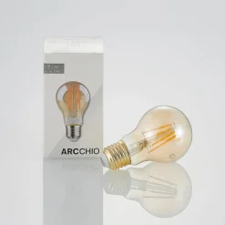 Arcchio Dæmpbar Led-Pære|Filament Pære > LED-pære E27 A60 6,5W 2.500K ravfarvet 3-trins dæmpbar