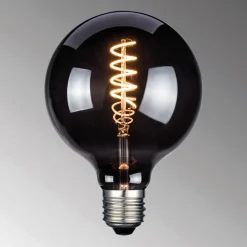 Filament Pære ^ FH Lighting LED-pære, E27, G125, røgfarvet, 4 W, 1800 K, 60 lm