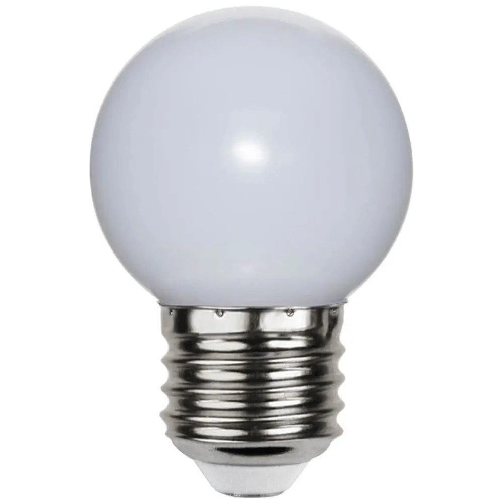 Led Pærer ^ STAR TRADING LED-pære E27 G45 til lyskæder, hvid 2.700K