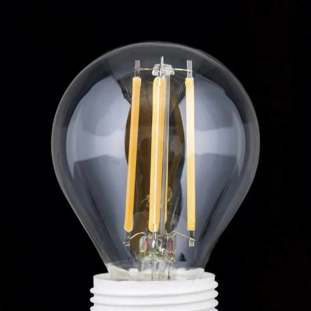 Dæmpbar Led-Pære|Filament Pære ^ ORION LED-pære E27 G45 4,5 W filament klar 827, dæmpes
