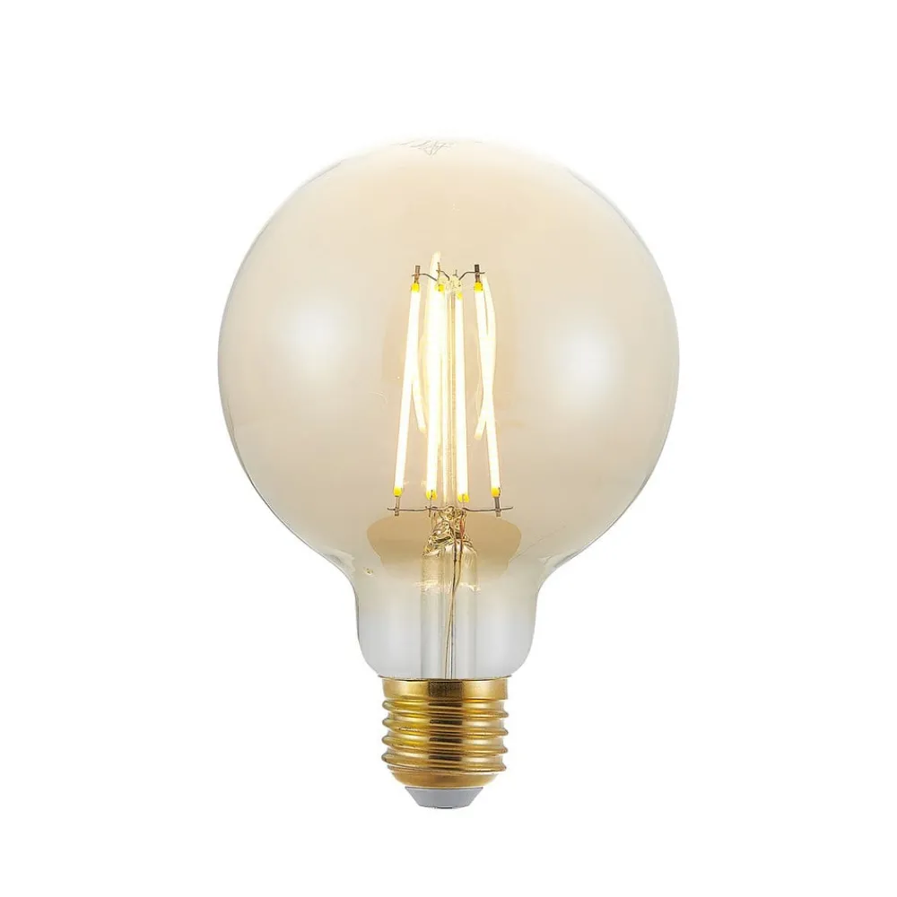 Dæmpbar Led-Pære|Filament Pære ^ Arcchio LED-pære E27 G95 6,5W 2.500K ravfarvet 3-trins dæmpbar