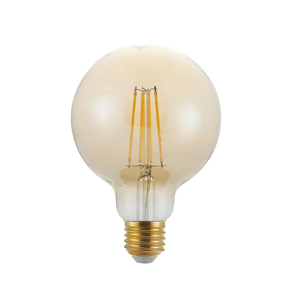 Dæmpbar Led-Pære|Filament Pære ^ Arcchio LED-pære E27 G95 6,5W 2.500K ravfarvet 3-trins dæmpbar
