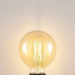 Dæmpbar Led-Pære|Filament Pære ^ Arcchio LED-pære E27 G95 6,5W 2.500K ravfarvet 3-trins dæmpbar