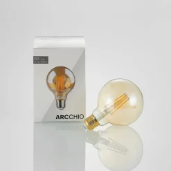 Dæmpbar Led-Pære|Filament Pære ^ Arcchio LED-pære E27 G95 6,5W 2.500K ravfarvet 3-trins dæmpbar