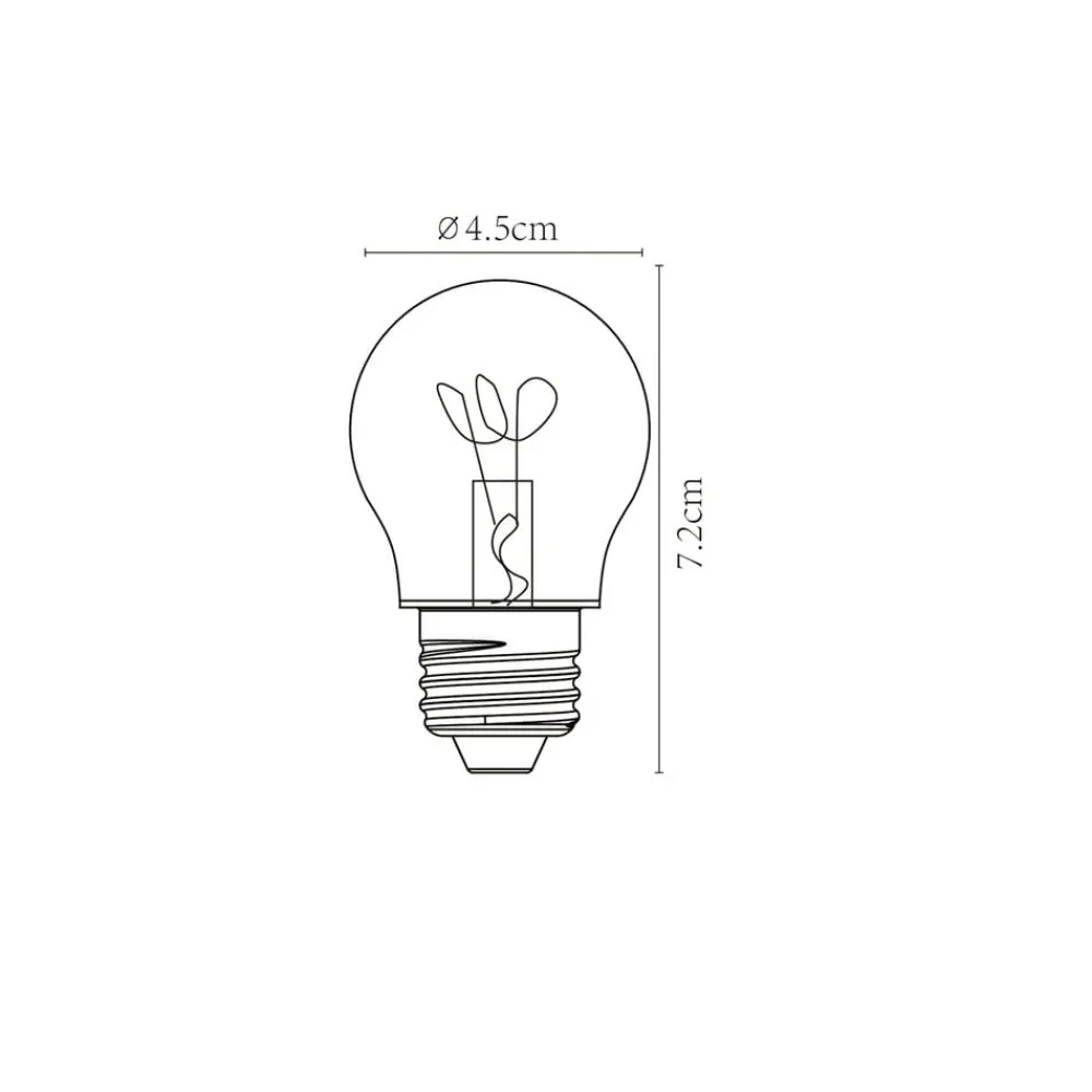 Lucide Dæmpbar Led-Pære|Filament Pære > LED-pære E27 G45 3W ravfarvet 2.200K dæmpbar