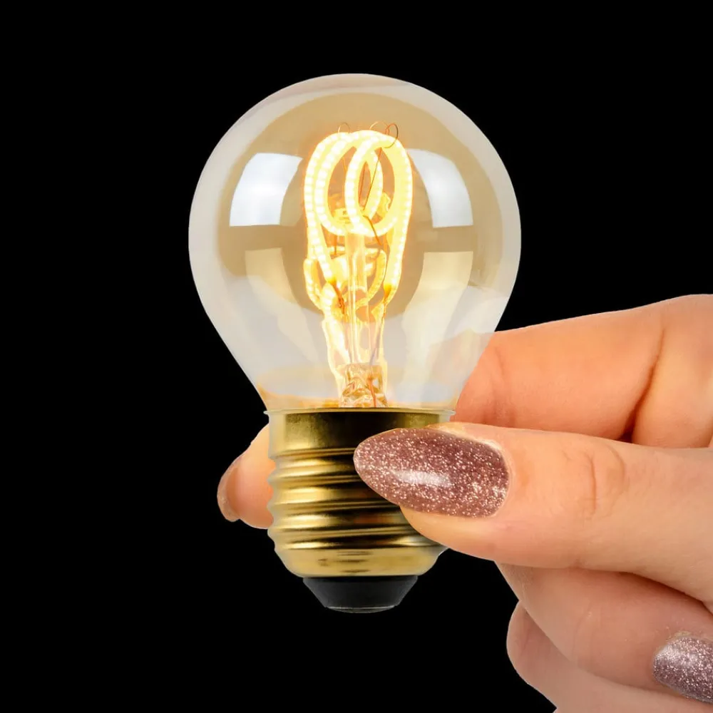 Lucide Dæmpbar Led-Pære|Filament Pære > LED-pære E27 G45 3W ravfarvet 2.200K dæmpbar