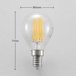 Arcchio Dæmpbar Led-Pære|Filament Pære > LED-pære E14 P45, 4W, klar, 2.700K, dæmpbar, sæt med 3 stk