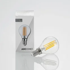Arcchio Dæmpbar Led-Pære|Filament Pære > LED-pære E14 P45, 4W, klar, 2.700K, dæmpbar, sæt med 3 stk