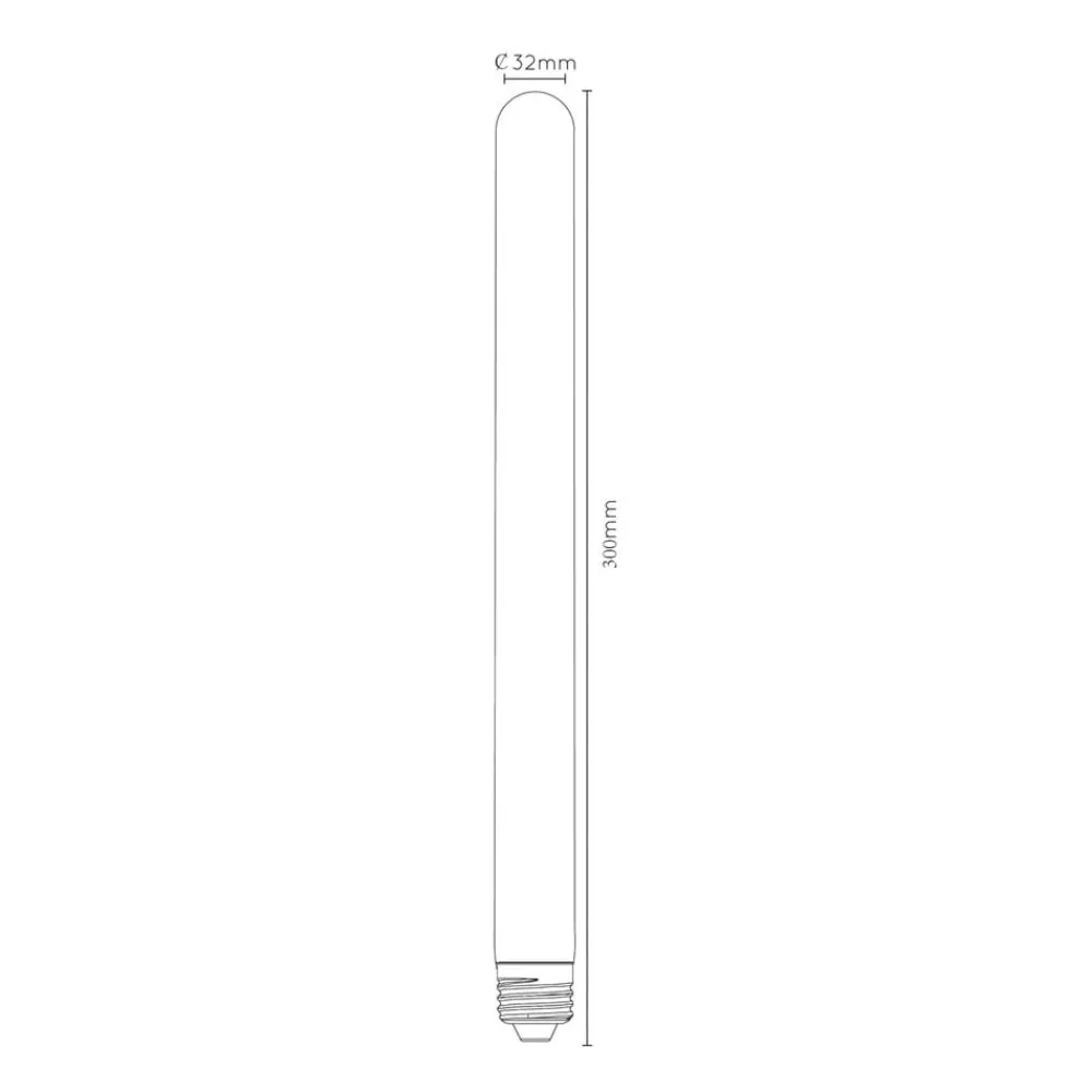 Lucide Dæmpbar Led-Pære|Filament Pære > LED-pære E27 rør T32 5W 2,200K, dæmpbar 30cm