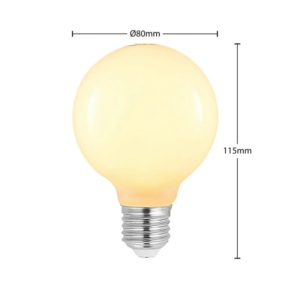 Arcchio Dæmpbar Led-Pære|Led Pærer > LED-pære E27 8W G80 2.700K dæmpbar, opal, sæt med 2 stk