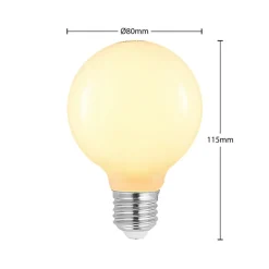 Dæmpbar Led-Pære ^ Arcchio LED-pære E27 8W G80 2.700K dæmpbar, opal, sæt med 3 stk