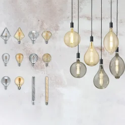 Trio Lighting Filament Pære|Led Pærer > LED-pære E27 4W 2.700K diamantfilament rav