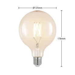 Arcchio Dæmpbar Led-Pære|Filament Pære > LED-pære E27 8W 2.700K G125 Globe, glødetråd, klar