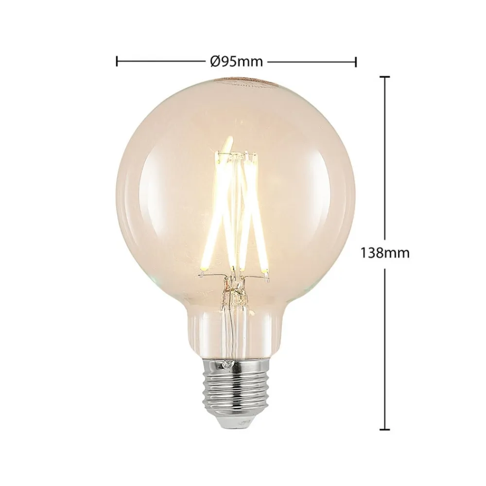 Arcchio Filament Pære|Led Pærer > LED-pære E27 8 W 2.700 K G95 globe klar 2 stk