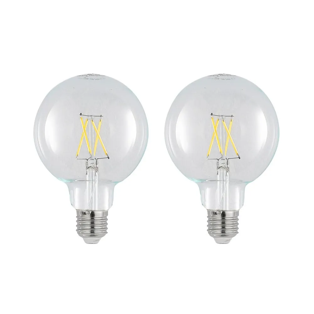 Dæmpbar Led-Pære|Filament Pære ^ Arcchio LED-pære E27 4 W 2.700 K G95 globe klar 2 stk