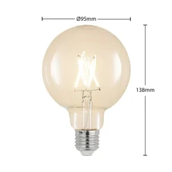 Dæmpbar Led-Pære|Filament Pære ^ Arcchio LED-pære E27 4 W 2.700 K G95 globe klar 2 stk