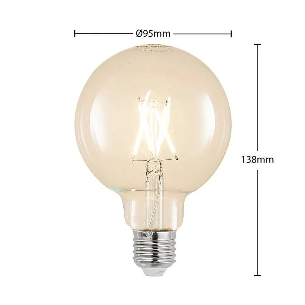 Dæmpbar Led-Pære|Filament Pære ^ Arcchio LED-pære E27 4 W 2.700 K G95 globe klar 2 stk