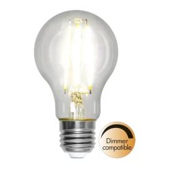 Dæmpbar Led-Pære|Led Pærer ^ STAR TRADING LED-pære, E27, 8 W, klar, glødetråd, 4.000 K, dæmpbar