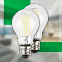 Filament Pære ^ Briloner LED-pære E27 5W klar 3000K 1055 lm energiklasse 2er