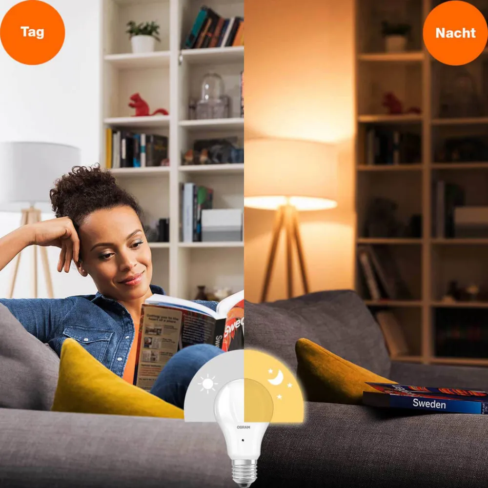 OSRAM Led Pærer > LED-pære E27 10 W 2.700 K med dagslyssensor