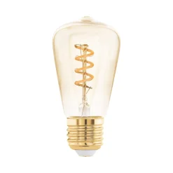 Dæmpbar Led-Pære|Filament Pære ^ EGLO LED-pære E27 4W ST48 2.000K Filament ravfarvet dæmpbar