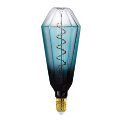 Filament Pære|Dæmpbar Led-Pære ^ EGLO LED-pære E27 4W T100 2.000K filament blå dæmpbar