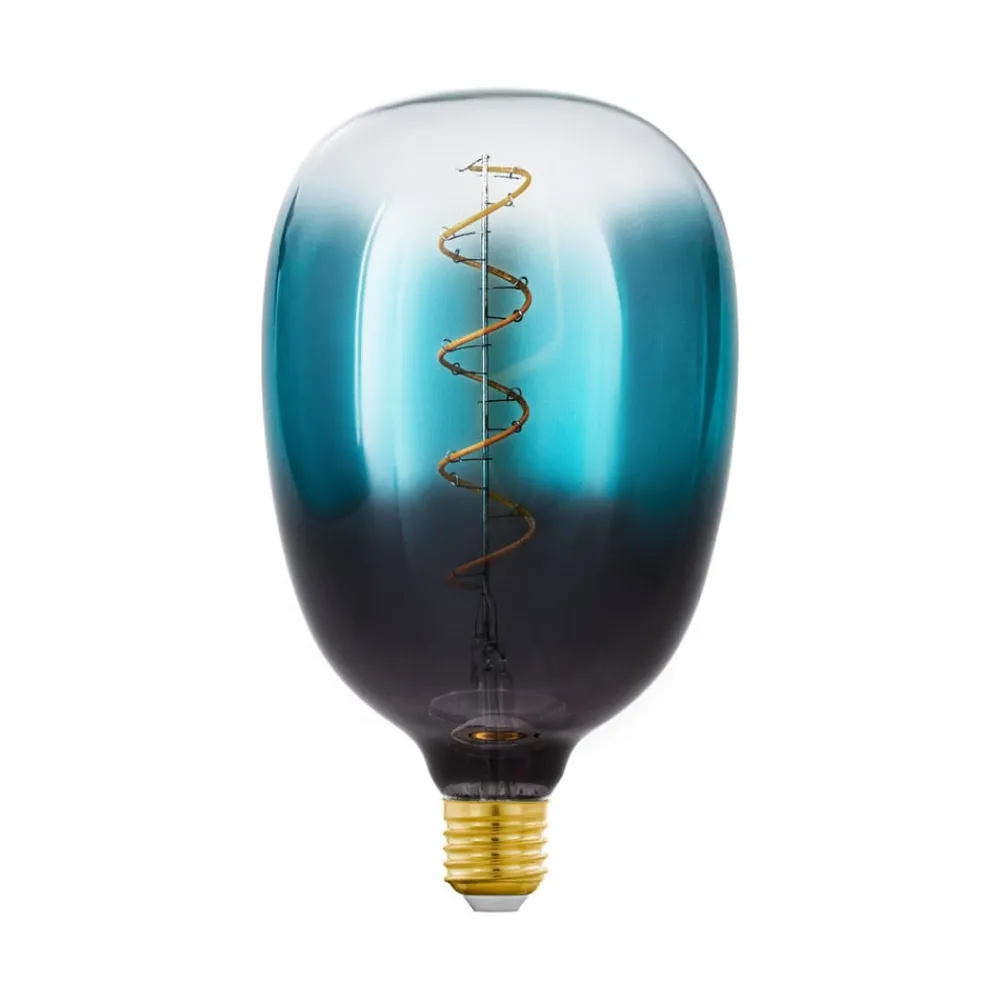Dæmpbar Led-Pære|Filament Pære ^ EGLO LED-pære E27 4W T120 2.000K filament blå dæmpbar