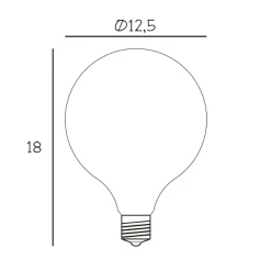 DESIGN BY US Dæmpbar Led-Pære > LED-pære Globe, E27, Ø 12,5 cm, mat, 5 W, 2.200 K