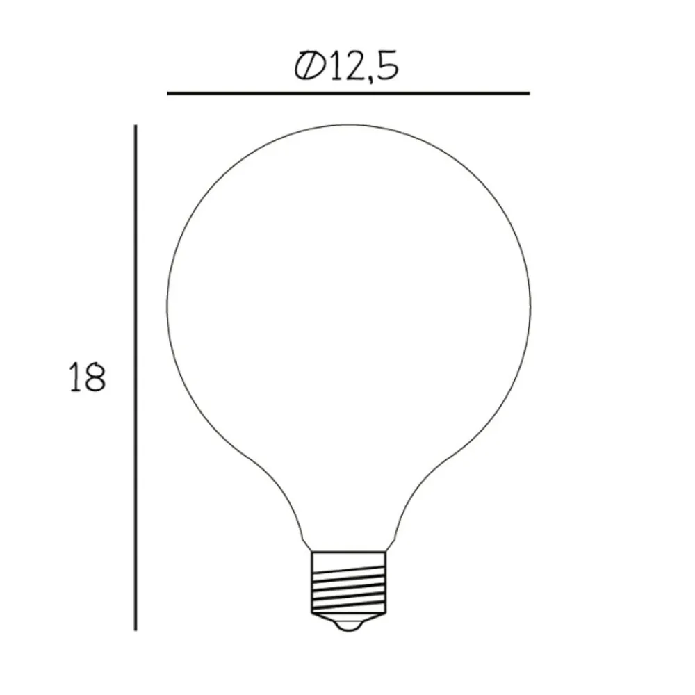 DESIGN BY US Dæmpbar Led-Pære > LED-pære Globe, E27, Ø 12,5 cm, mat, 5 W, 2.200 K