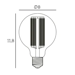 DESIGN BY US Dæmpbar Led-Pære > LED-pære Globe, E27, Ø 8 cm, 3,5 W, 2.200 K, dæmpbar