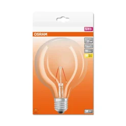 OSRAM Filament Pære > LED-pære Globe G125 E27, 2,5 W klar glødetråd 2.700 K