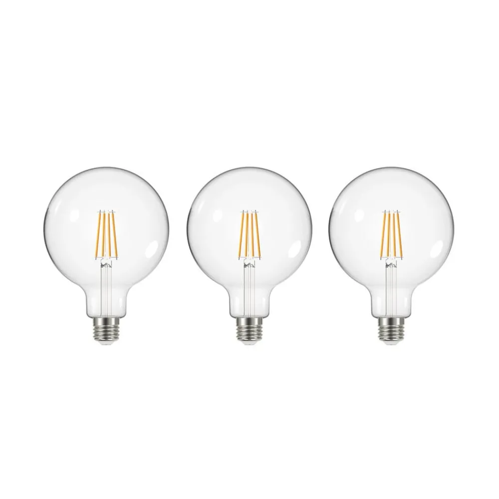 Filament Pære|Led Pærer ^ Arcchio LED-pære med klar glødetråd E27 G125 3,8W 3000K 806lm 3er