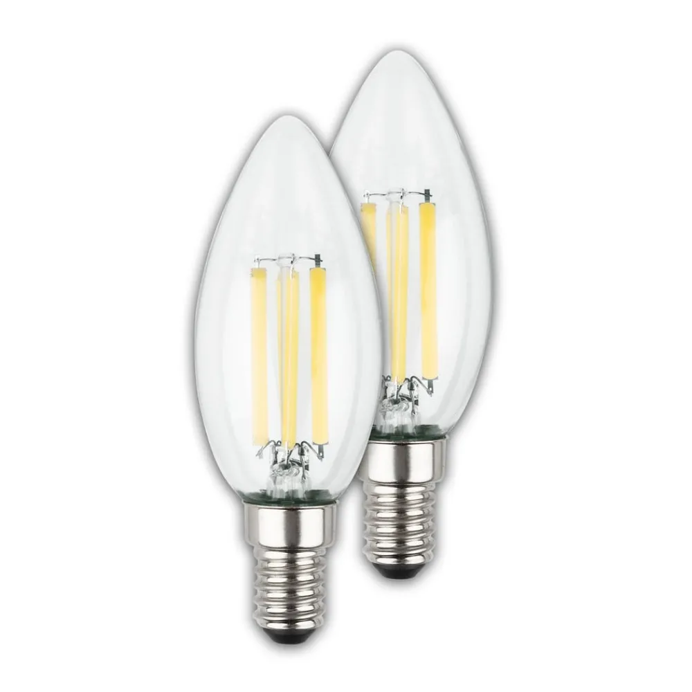 Briloner Filament Pære|Led Pærer > LED-pære stearinlys E14 4W klar 3000K 840 lm energiklasse 2er