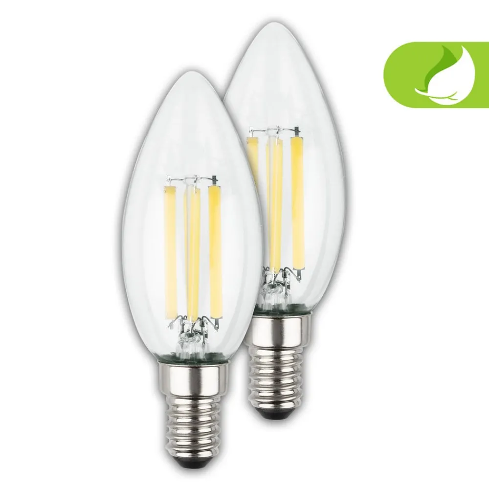 Briloner Filament Pære|Led Pærer > LED-pære stearinlys E14 4W klar 3000K 840 lm energiklasse 2er