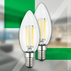 Briloner Filament Pære > LED-pære stearinlys E14 2,5W klar 3000K 525 lm energiklasse 2er