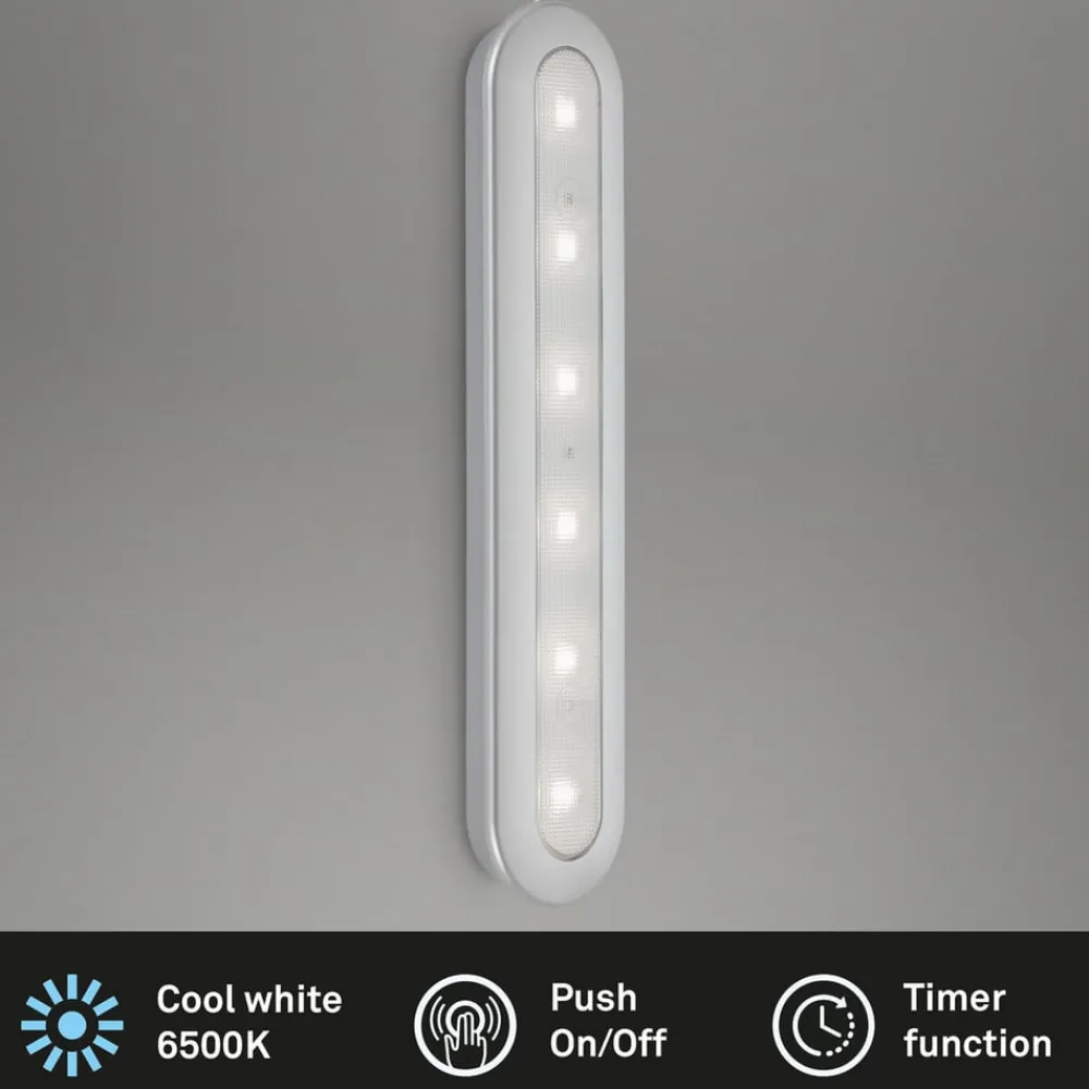 Briloner Underskabsbelysning > LED Push Light Row, batteridrift, 6.500 K, 30 cm