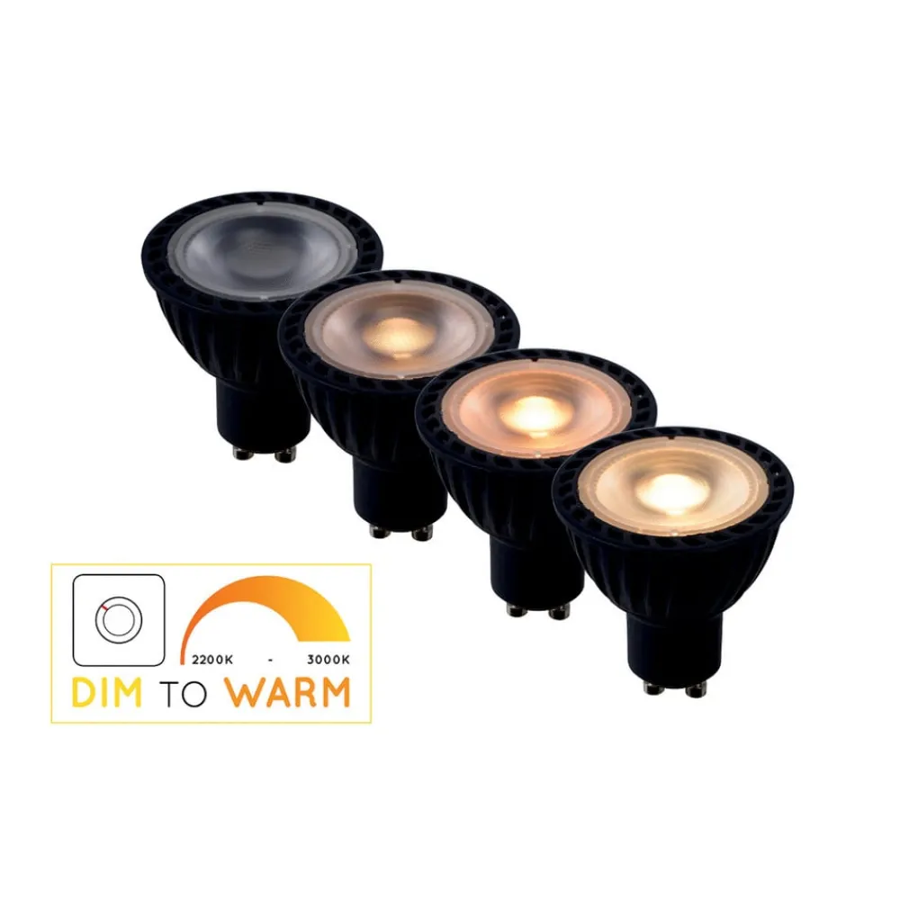 Lucide Dæmpbar Led-Pære > LED-reflektor GU10 5W dim to warm, sort