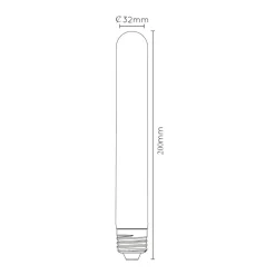 Dæmpbar Led-Pære|Filament Pære ^ Lucide LED-rørpære E27 T32 5W 2,200K dæmpbar 20cm