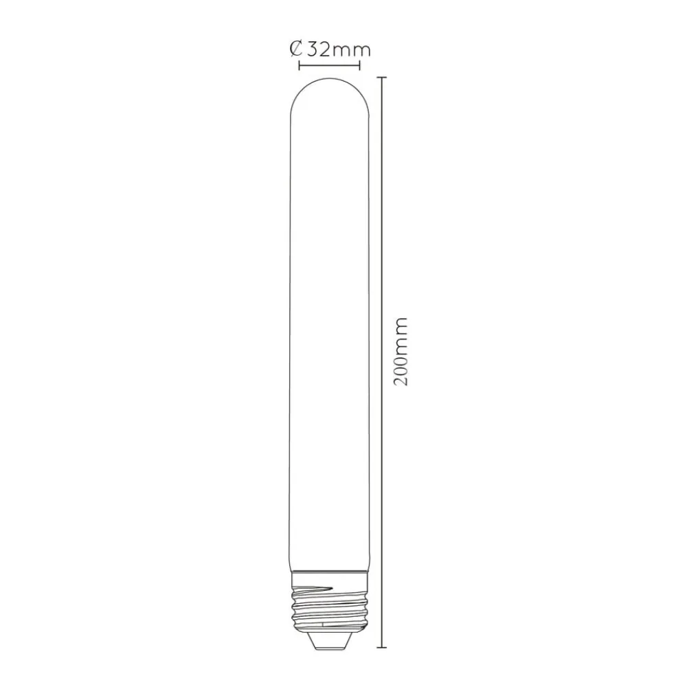 Dæmpbar Led-Pære|Filament Pære ^ Lucide LED-rørpære E27 T32 5W 2,200K dæmpbar 20cm