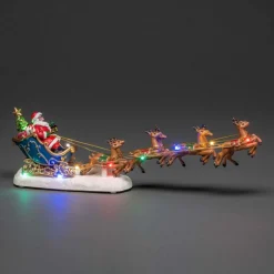 Julepynt ^ Konstsmide Christmas LED-scene Julemanden i en kane